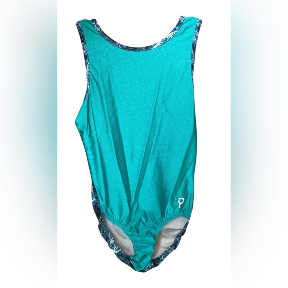 Turquoise Turtle Pattern Plum Leotard (AL)